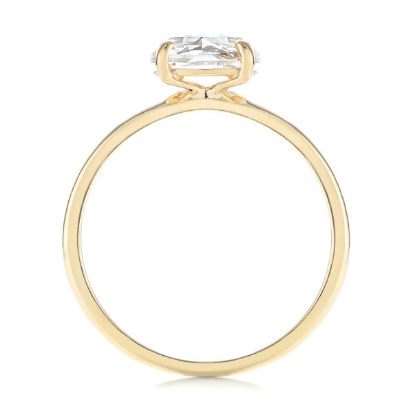 14k Yellow Gold Solitaire Rose Cut Diamond Engagement Ring - Front View -  105186