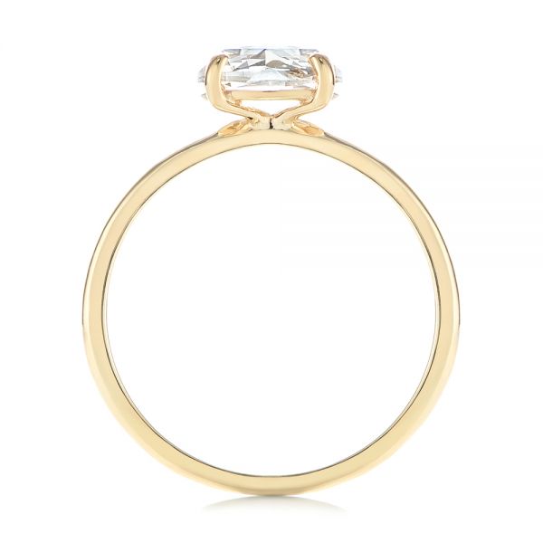 18k Yellow Gold 18k Yellow Gold Solitaire Rose Cut Diamond Engagement Ring - Front View -  105186