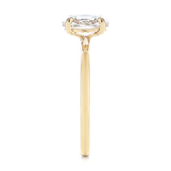14k Yellow Gold Solitaire Rose Cut Diamond Engagement Ring - Side View -  105186