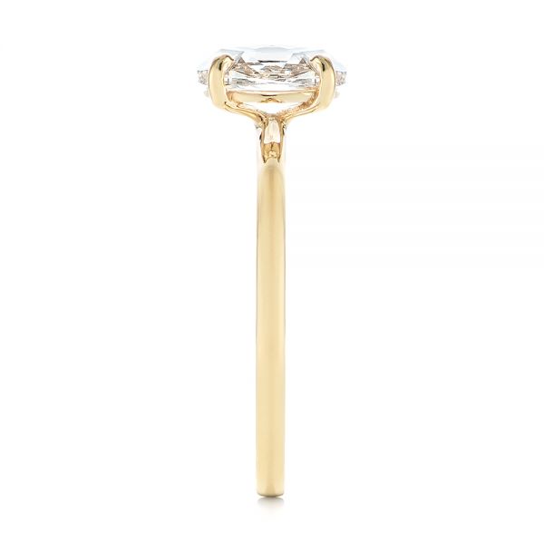 14k Yellow Gold Solitaire Rose Cut Diamond Engagement Ring - Side View - 105186