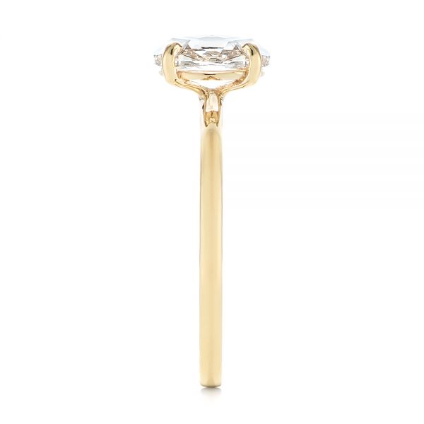 18k Yellow Gold 18k Yellow Gold Solitaire Rose Cut Diamond Engagement Ring - Side View -  105186