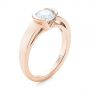 18k Rose Gold 18k Rose Gold Solitaire Semi-bezel Diamond Engagement Ring - Three-Quarter View -  104583 - Thumbnail