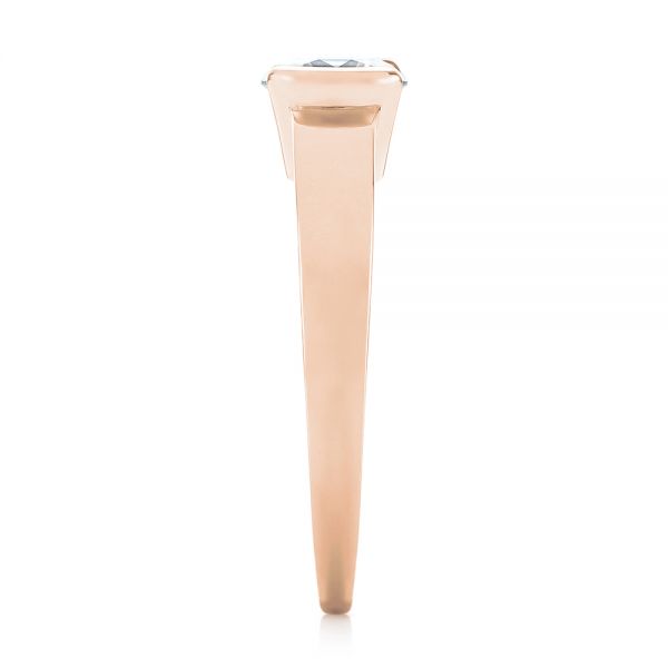 14k Rose Gold 14k Rose Gold Solitaire Semi-bezel Diamond Engagement Ring - Side View - 104583