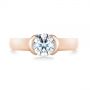 18k Rose Gold 18k Rose Gold Solitaire Semi-bezel Diamond Engagement Ring - Top View -  104583 - Thumbnail