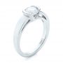  Platinum Solitaire Semi-bezel Diamond Engagement Ring - Three-Quarter View -  104583 - Thumbnail
