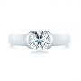 18k White Gold 18k White Gold Solitaire Semi-bezel Diamond Engagement Ring - Top View -  104583 - Thumbnail