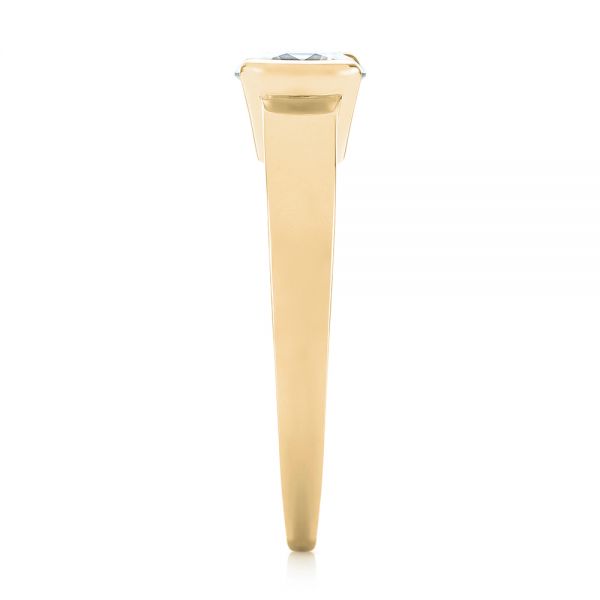 14k Yellow Gold 14k Yellow Gold Solitaire Semi-bezel Diamond Engagement Ring - Side View - 104583