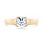 18k Yellow Gold 18k Yellow Gold Solitaire Semi-bezel Diamond Engagement Ring - Top View -  104583 - Thumbnail