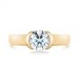 14k Yellow Gold 14k Yellow Gold Solitaire Semi-bezel Diamond Engagement Ring - Top View -  104583 - Thumbnail