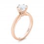 18k Rose Gold 18k Rose Gold Solitaire Six Prong Engagement Ring - Three-Quarter View -  104096 - Thumbnail