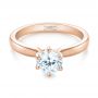 14k Rose Gold 14k Rose Gold Solitaire Six Prong Engagement Ring - Flat View -  104096 - Thumbnail