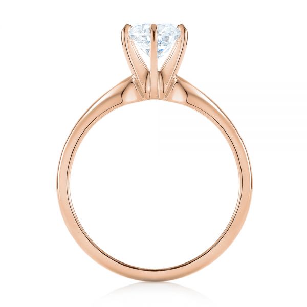 18k Rose Gold 18k Rose Gold Solitaire Six Prong Engagement Ring - Front View -  104096