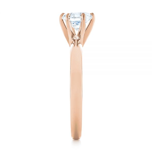 18k Rose Gold 18k Rose Gold Solitaire Six Prong Engagement Ring - Side View -  104096