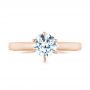 14k Rose Gold 14k Rose Gold Solitaire Six Prong Engagement Ring - Top View -  104096 - Thumbnail