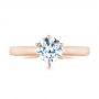 18k Rose Gold 18k Rose Gold Solitaire Six Prong Engagement Ring - Top View -  104096 - Thumbnail