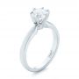 14k White Gold Solitaire Six Prong Engagement Ring - Three-Quarter View -  104096 - Thumbnail