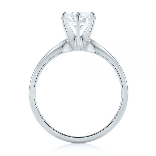 18k White Gold 18k White Gold Solitaire Six Prong Engagement Ring - Front View -  104096