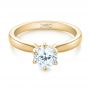 18k Yellow Gold 18k Yellow Gold Solitaire Six Prong Engagement Ring - Flat View -  104096 - Thumbnail