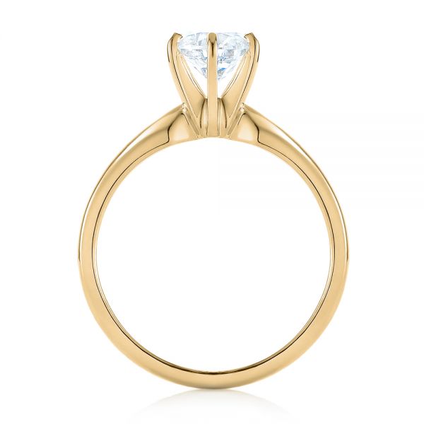 14k Yellow Gold 14k Yellow Gold Solitaire Six Prong Engagement Ring - Front View -  104096