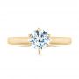 18k Yellow Gold 18k Yellow Gold Solitaire Six Prong Engagement Ring - Top View -  104096 - Thumbnail