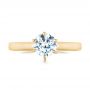 18k Yellow Gold 18k Yellow Gold Solitaire Six Prong Engagement Ring - Top View -  104096 - Thumbnail