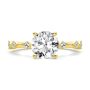 14k Yellow Gold Spaced Accent Diamond Engagement Ring - Top View -  108145 - Thumbnail