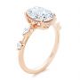 18k Rose Gold 18k Rose Gold Spaced Accents Oval Engagement Ring - Three-Quarter View -  107296 - Thumbnail