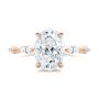14k Rose Gold 14k Rose Gold Spaced Accents Oval Engagement Ring - Top View -  107296 - Thumbnail
