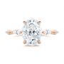 18k Rose Gold 18k Rose Gold Spaced Accents Oval Engagement Ring - Top View -  107296 - Thumbnail