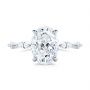 14k White Gold 14k White Gold Spaced Accents Oval Engagement Ring - Top View -  107296 - Thumbnail