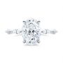 18k White Gold 18k White Gold Spaced Accents Oval Engagement Ring - Top View -  107296 - Thumbnail