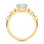 14k Yellow Gold Spaced Accents Oval Engagement Ring - Front View -  107296 - Thumbnail