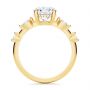 14k Yellow Gold Spaced Accents Oval Engagement Ring - Front View -  107296 - Thumbnail