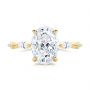 14k Yellow Gold Spaced Accents Oval Engagement Ring - Top View -  107296 - Thumbnail