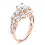 18k Rose Gold 18k Rose Gold Split Shank Baguette Diamond Engagement Ring - Vanna K - Three-Quarter View -  100071 - Thumbnail