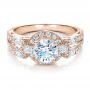 14k Rose Gold 14k Rose Gold Split Shank Baguette Diamond Engagement Ring - Vanna K - Flat View -  100071 - Thumbnail