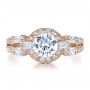 18k Rose Gold 18k Rose Gold Split Shank Baguette Diamond Engagement Ring - Vanna K - Top View -  100071 - Thumbnail