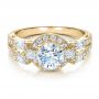 18k Yellow Gold 18k Yellow Gold Split Shank Baguette Diamond Engagement Ring - Vanna K - Flat View -  100071 - Thumbnail