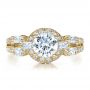 18k Yellow Gold 18k Yellow Gold Split Shank Baguette Diamond Engagement Ring - Vanna K - Top View -  100071 - Thumbnail