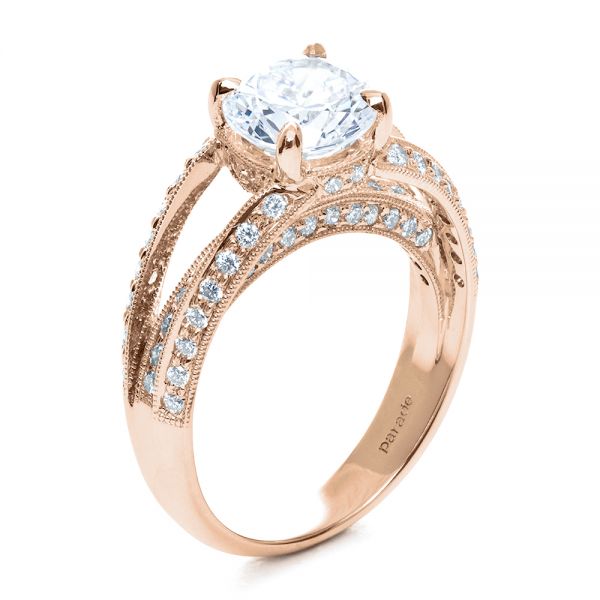 18k Rose Gold Split Shank Diamond Engagement Ring - Parade #172 ...