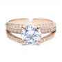 14k Rose Gold 14k Rose Gold Split Shank Diamond Engagement Ring - Parade - Flat View -  172 - Thumbnail