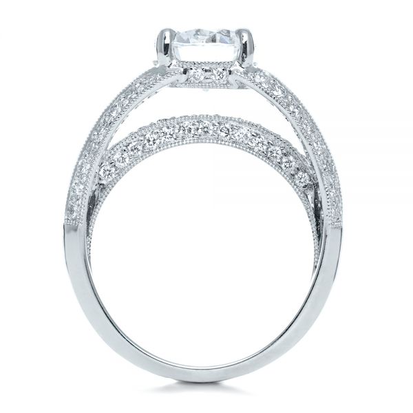  Platinum Platinum Split Shank Diamond Engagement Ring - Parade - Front View -  172