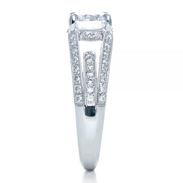 18k White Gold Split Shank Diamond Engagement Ring - Parade - Side View -  172