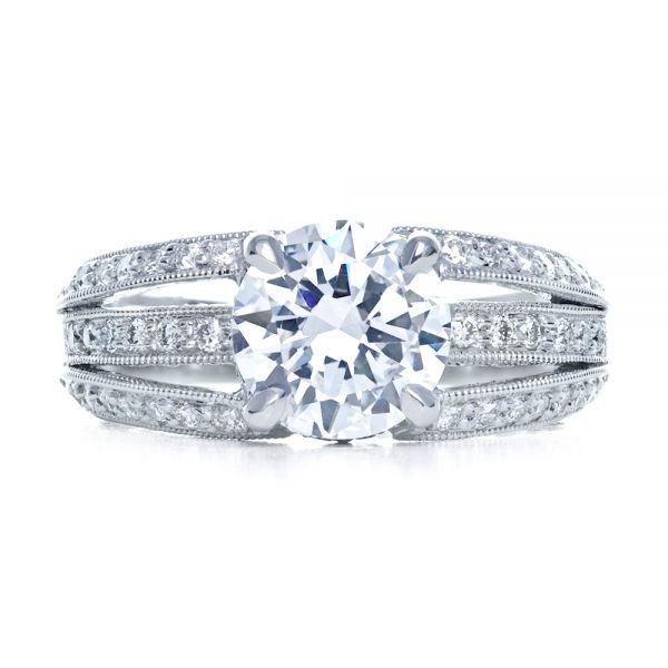  Platinum Platinum Split Shank Diamond Engagement Ring - Parade - Top View -  172