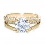 18k Yellow Gold 18k Yellow Gold Split Shank Diamond Engagement Ring - Parade - Flat View -  172 - Thumbnail