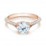 14k Rose Gold 14k Rose Gold Split Shank Diamond Engagement Ring - Flat View -  100396 - Thumbnail
