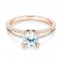 14k Rose Gold 14k Rose Gold Split Shank Diamond Engagement Ring - Flat View -  103076 - Thumbnail
