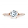 18k Rose Gold 18k Rose Gold Split Shank Diamond Engagement Ring - Top View -  100396 - Thumbnail