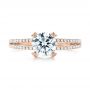 18k Rose Gold 18k Rose Gold Split Shank Diamond Engagement Ring - Top View -  103076 - Thumbnail