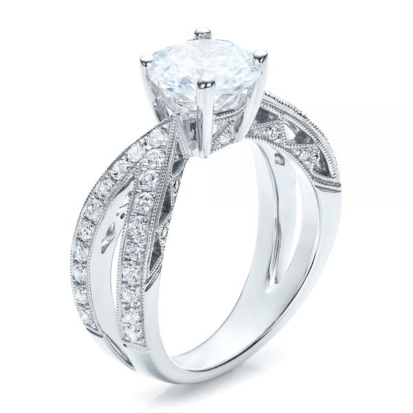 Split Shank Diamond Engagement Ring - Vanna K - Image